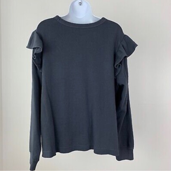 NWT! Ruffle Trim French-Terry Cropped Sweatshirt - Size XL - Picture 5 of 6